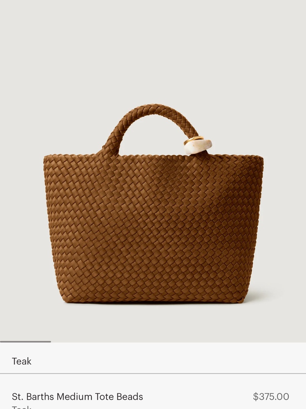 Naghedi Medium Woven Top-Handle St Barth’s Tote - Brown - Picture 3 of 3